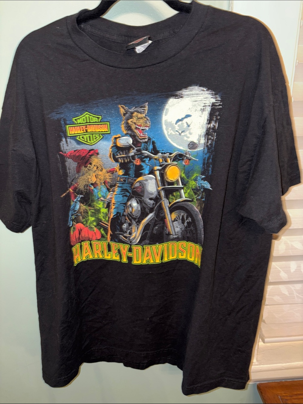 Harley Davidson Las Vegas Nevada Werewolf Halloween Graphic T Shirt XL Black